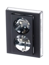 ABB Levit Антрацит / дымчатый чёрный Розетка 2-ая с з/к со шторками 16А | 5522H-C03457 63W | 2CHH223457C6063 | ABB