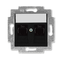 ABB Levit Антрацит Розетка комп. 2-ая 2хRJ45 категория 5e | 5014H-A51018 63W | 2CHH295118A6063 | ABB