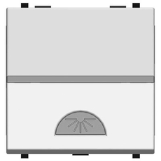 ABB Zenit Серебряный Выключатель 1-клавишный кнопочный НО-контакт с символом Освещение (2 мод) | N2204.2 PL | 2CLA220420N1301 | ABB