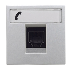 ABB Zenit Серебряный Розетка телефонная на 6 контактов, RJ12, (2 мод) | N2217.6 PL | 2CLA221760N1301 | ABB