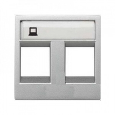 ABB Zenit Серебряный Накладка 2-я тел/комп розетки(для суп.2017.2,2017.3,2018,2018.5,2018.6,2018.8 | N2218.2 PL | 2CLA221820N1301 | ABB