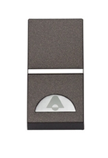 ABB Zenit Антрацит Выключатель 1-клавишный кнопочный НО-контакт с символом Звонок (1 мод) | N2104 AN | 2CLA210400N1801 | ABB