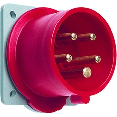 Вилка панельная с прямым фланцем 332BU6, 32A, 3P+E, IP44, 6ч | 2CMA193442R1000 | ABB