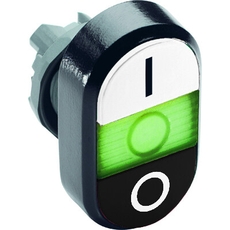Кнопка двойная MPD6-11G (белая/черная) зеленая линза с текстом ( I/O) | 1SFA611135R1102 | ABB