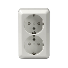 Розетка DoubleSCHUKO с заземлением, 16А / 250В, винтовые клеммы, серия Jussi, белый | 232EA | 2TKA000758G1 | ABB