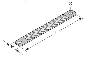 Шина заземления, гибкая 25d9 - 22x300(ШхД) (5шт) | AA6890 | ABB