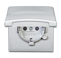 Розетка SCHUKO, 20 EUGKBN-33-101, с крышкой, со шт., Allwetter44, IP44, серебр. алюминий, 16А, 250В. | 2064-0-0300 | 2CKA002064A0300 | ABB