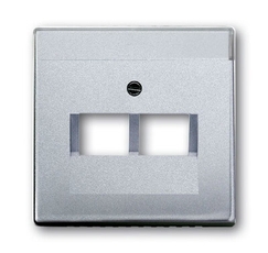 Плата центр. (накладка) для комм. розеток с суппортами, 1816, 1818, серия solo/future, цвет серебр.-алюм. | 1710-0-3676 | 2CKA001710A3676 | ABB