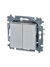 ABB Levit Серый / белый Переключатель 2-кл. | 3559H-A52445 16W | 2CHH595245A6016 | ABB