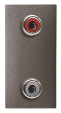 Механизм 2xRCA разъёма, красный+белый, 1-модульный, серия Zenit, цвет антрацит | 2CLA215520N1801 | ABB