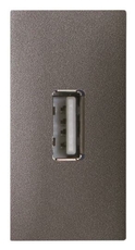 Механизм USB разъёма, тип А, с винтовым подключением проводов (5п), 1-модульный, серия Zenit, цвет антрацит | 2CLA215580N1801 | ABB