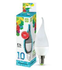 Лампа светодиодная LED-СВЕЧА НА ВЕТРУ-standard 10Вт 230В Е14 4000К 900Лм | 4690612024592 | ASD