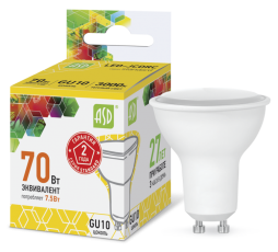 Лампа светодиодная LED-JCDRC-standard 7.5Вт 230В GU10 3000К 675Лм | 4690612002361 | ASD