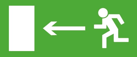 Пиктограмма (Наклейка) Направление к эвакуационному выходу налево 150х300 | 1006150300 | АСТЗ