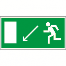 Пиктограмма (Пластина) Напр. к эвакуационному выходу налево вниз BL-3015В.E08 | а14586 | Белый свет