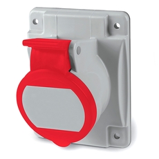 Розетка скрытой установки с наклоном  IP44 16А 3P+E 400В. Пружинный зажим.