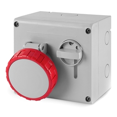 Розетка наружная с механической блокировкой и верхним расположением разъема IP67 32