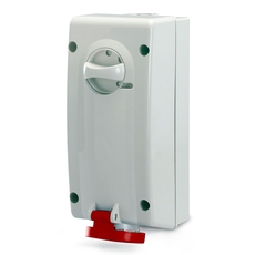 Розетка наружной установки с механической блокировкой и боковым расположением разъема IP44 32