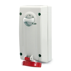 Розетка наружной установки IP67 16А 3P+E 400В с механической блокировкой и боковым расположением разъема