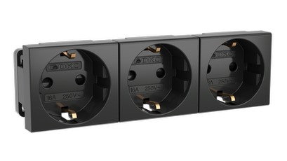 VIVA Розетка силовая с заземлением черная