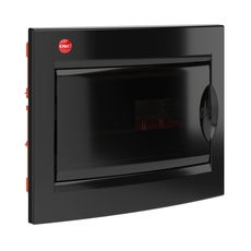 Щит распределительный встраиваемый ЩРв-12 IP40 пластиковый черный прозрачная дверь