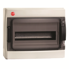 Щит распределительный навесной ЩРн-П-12  пластиковый с прозрачной дверью IP65 серый с клеммным блоком