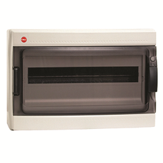 Щит распределительный навесной ЩРн-П-18  пластиковый с прозрачной дверью IP65 серый с клеммным блоком