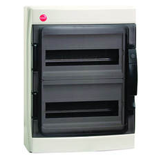 Щит распределительный навесной ЩРн-П-24  пластиковый с прозрачной дверью IP65 серый с усиленным клеммным блоком