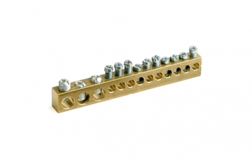 Колодка клеммная 12 модулей отверстия 3х5.4мм+10х4.5мм