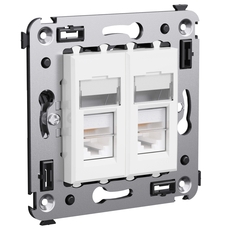 Avanti Розетка телефонная в стену двойная, ''Белое облако''