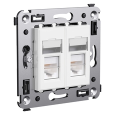 Avanti Розетка RJ-45 в стену, кат.6 двойная экранированная, ''Белое облако''