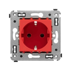 Avanti Розетка в стену, 2P+E, с защитными шторками, ''Красный квадрат''