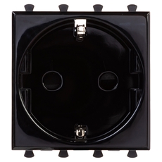 Avanti Розетка ''Черный квадрат'', 2P+E, с защитными шторками, 2 модульная