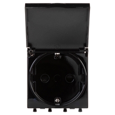 Avanti Розетка с крышкой ''Черный квадрат'', 2P+E, с защитными шторками, 2 модульная