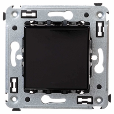 Выключатель одноклавишный, в стену, ''Черный квадрат''