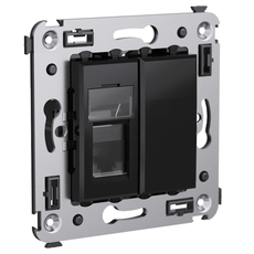 Avanti Розетка RJ-45 в стену, 5e одинарная, ''Черный квадрат''