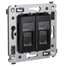 Avanti Розетка RJ-45 в стену, 5e двойная, ''Черный квадрат''