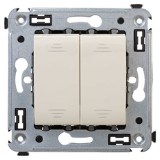 Avanti Выключатель двухклавишный в стену, ''Ванильная дымка''