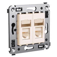 Avanti Розетка RJ-45 в стену, кат.6 двойная, ''Ванильная дымка''