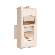 Компьютерная розетка ''Ванильная дымка'' ''Avanti'' RJ-45 модульная, кат. 5е экран, 1 мод