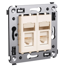 Avanti Розетка RJ-45 в стену, 5e двойная, ''Ванильная дымка''