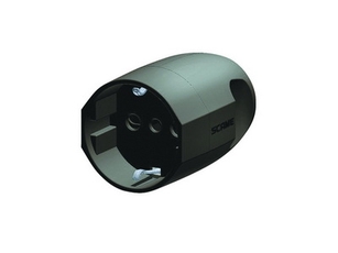 Розетка кабельная бытовая с центральным вводом кабеля. Черная. IP20 16А 2P+E 230В