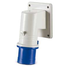 Вилка панельная с наклоном IP44 16А 2P+E 250В