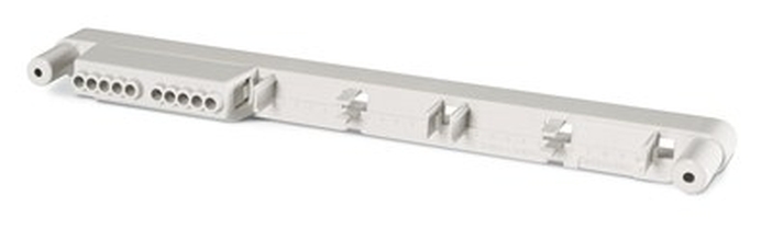 Фиксатор 3 клеммных блока с установленным 1 клеммным блоком