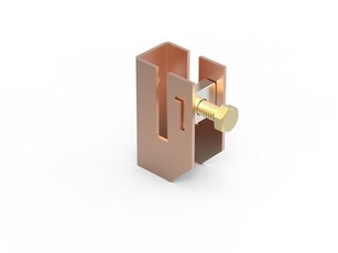 Скоба-держатель полосы с болтом медь