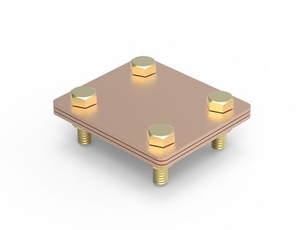 Соединитель полоса - полоса 100х100 мм медь