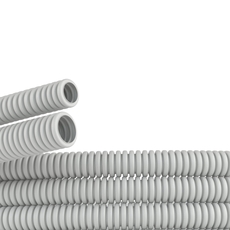 Труба ПВХ гибкая гофрированная D=20мм легкая без протяжки 50м серый