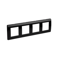 Рамка 4 поста на 2+2+2+2 модуля  черная RAL7016