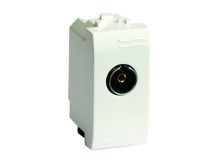 BRAVA Розетка телевизионная TV проходная без согласующего сопротивления белая