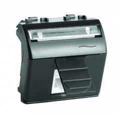 Розетка USB 2.0 со шторкой Brava черная 2 модуля